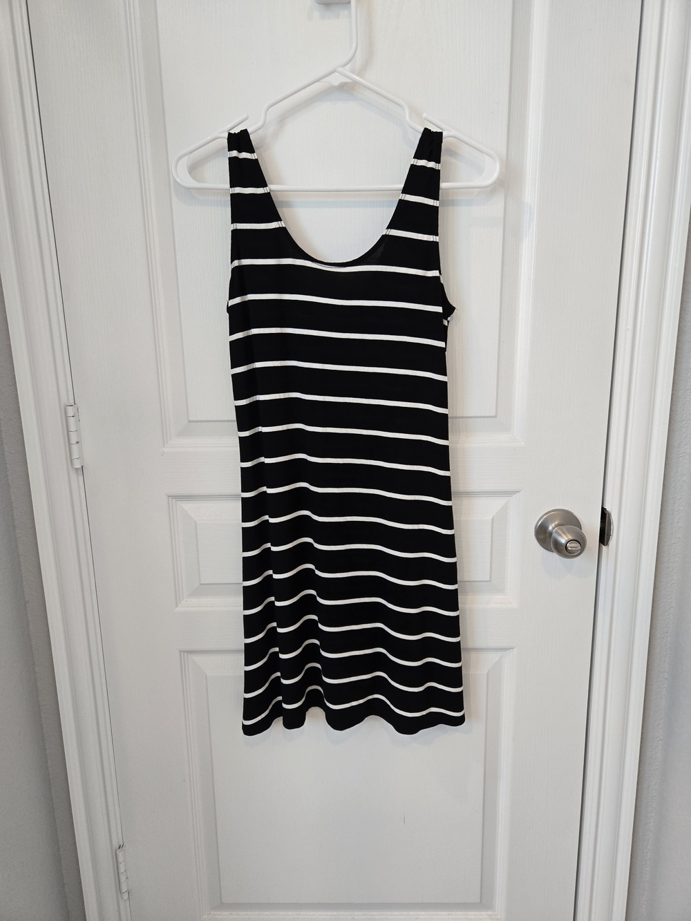Women's Black & White Striped Tank Dress